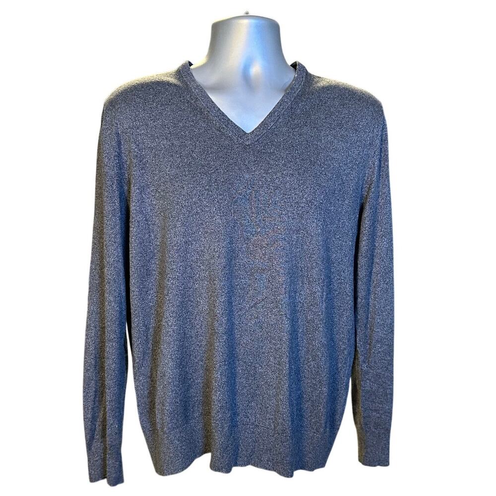 Banana Republic Gray Luxury Blend Silk Cashmere V-Neck Sweater Size L